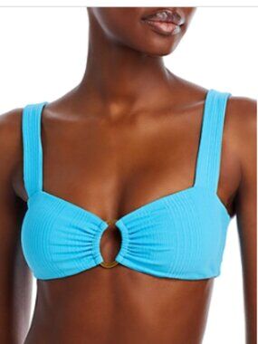 l*space - Pointelle Rib Willow Bikini Top - ISLAND